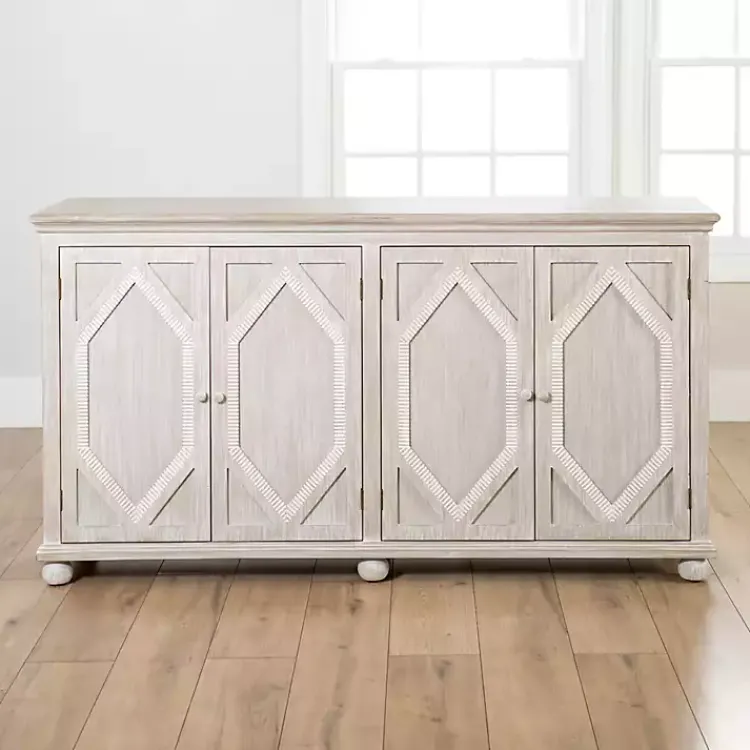 Kirklands Home Cabinets & Sideboards|Alana washed 4-Door Cabinet White