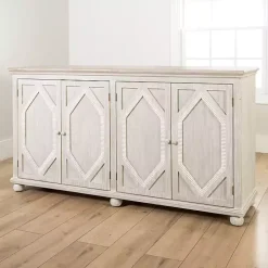 Kirklands Home Cabinets & Sideboards|Alana washed 4-Door Cabinet White