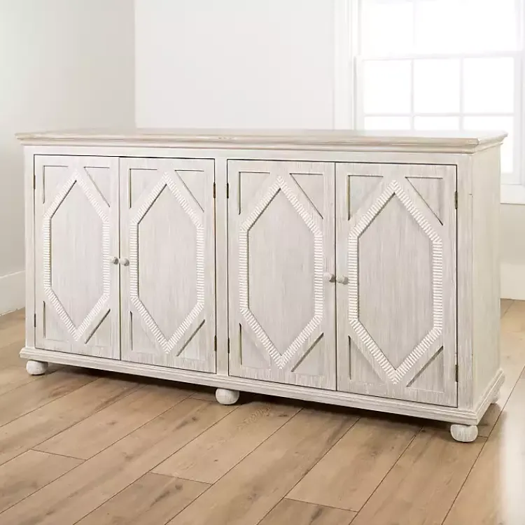 Kirklands Home Cabinets & Sideboards|Alana washed 4-Door Cabinet White