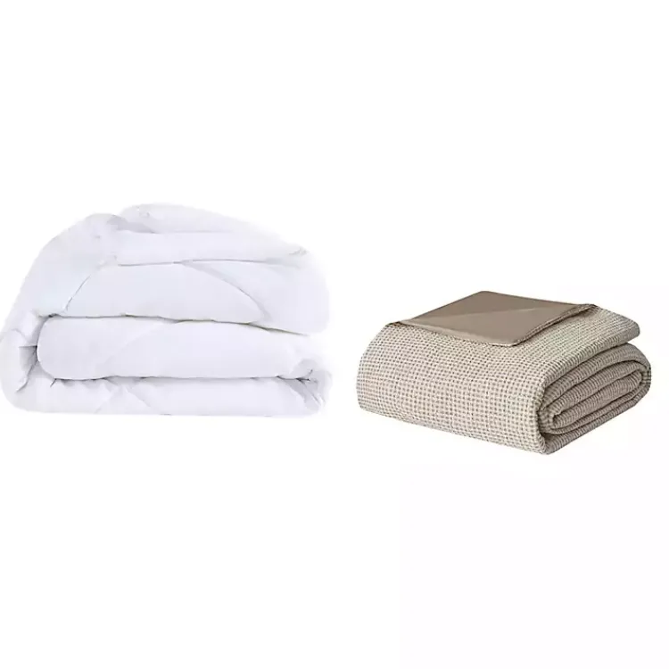 Kirklands Home Duvets|Alaya 4-pc. California King Waffle Duvet Set Tan