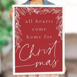 Outlet All Hearts Come Home for Christmas Wall Plaque Christmas Art & Wall Decor