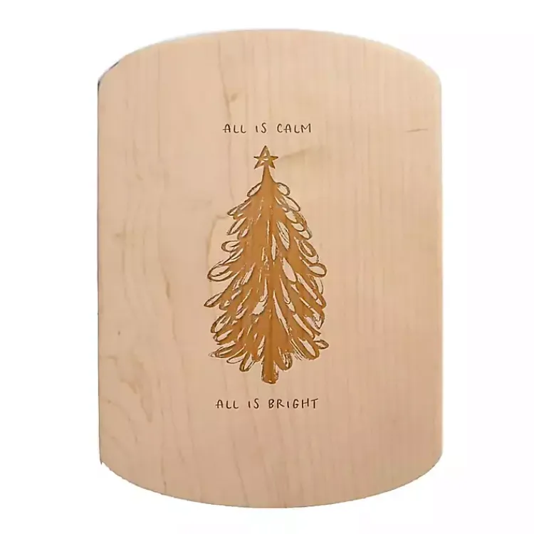 New All is Calm All is Bright Oval Maple Serving Board Christmas Dining & Entertaining