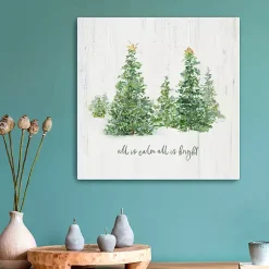 Clearance All is Calm Trees Canvas Art Print Christmas Art & Wall Decor