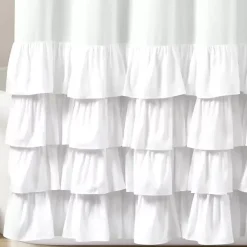 Kirklands Home Shower Curtains|Allison Ruffle Shower Curtain White