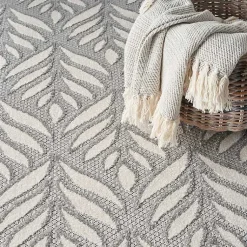 Kirklands Home Outdoor Rugs|Aloha Ash Botanical Indoor/Outdoor Area Rug, 3x5