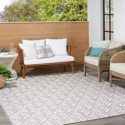 Kirklands Home Outdoor Rugs|Aloha Ash Botanical Indoor/Outdoor Area Rug, 9x12