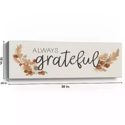 Clearance Always Grateful Canvas Art Print, 10x30 Fall