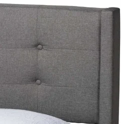 Kirklands Home Beds & Headboards|Amala Button Tufted Queen Bed Frame Gray