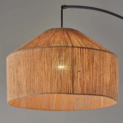 Kirklands Home Floor Lamps|Amalfi Natural Rope Shade Arch Floor Lamp Brown