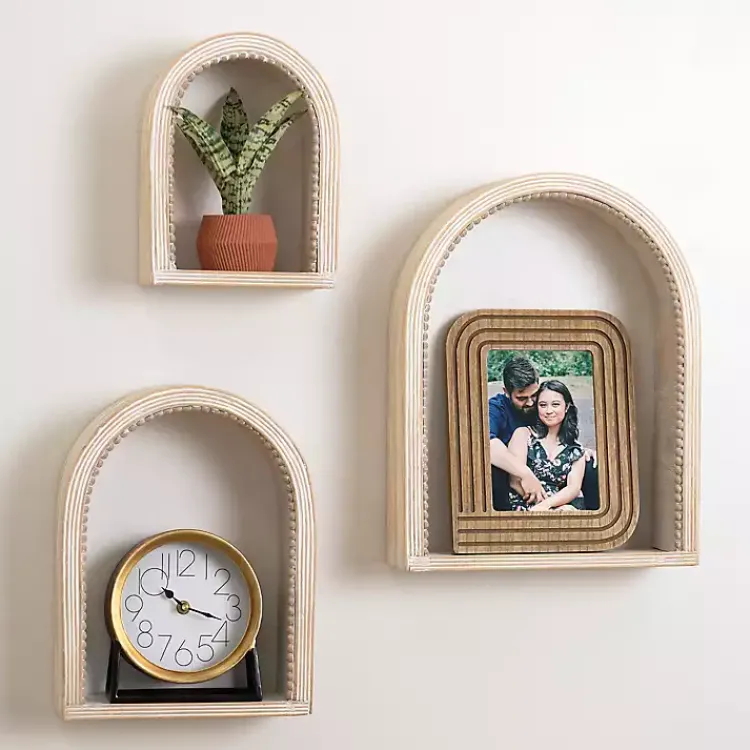 Kirklands Home Shelves|Amalie Beaded Arch Shelves, Set of 3