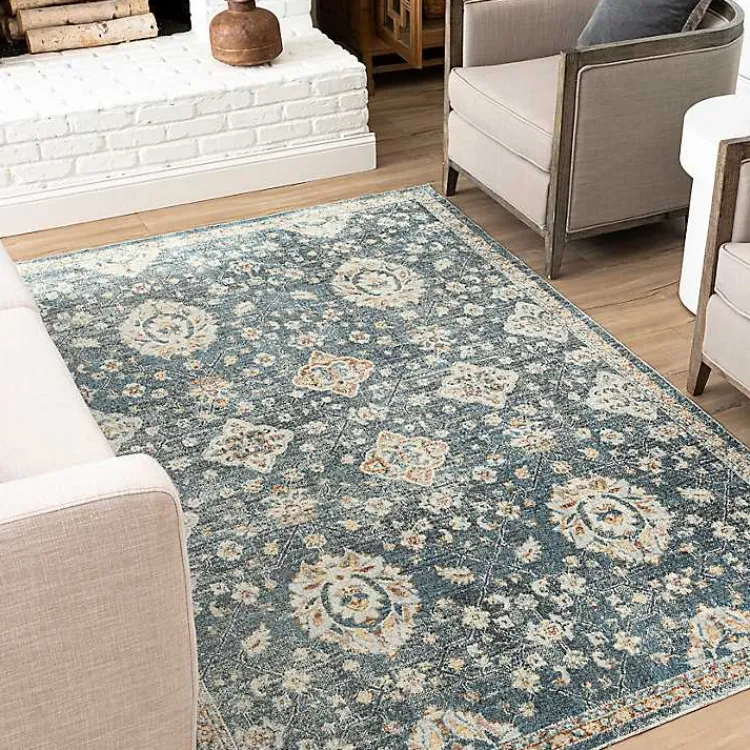 Kirklands Home Area Rugs|Amanda Anthracite Washable Area Rug, 9x6 Blue