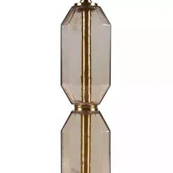 Kirklands Home Table Lamps|Amber Faceted Glass Table Lamp Brown