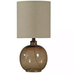 Kirklands Home Table Lamps|Amber Spanish Glass Ball Mini Table Lamp Tan