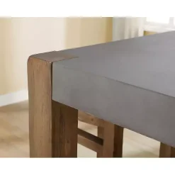Kirklands Home Dining Tables|Amber Wood Faux Concrete Top Dining Table Brown