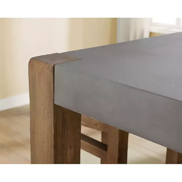 Kirklands Home Dining Tables|Amber Wood Faux Concrete Top Dining Table Brown