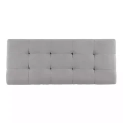 Kirklands Home Entryway Furniture|Amelia Tufted Shoe Storage Ottoman Bench Gray
