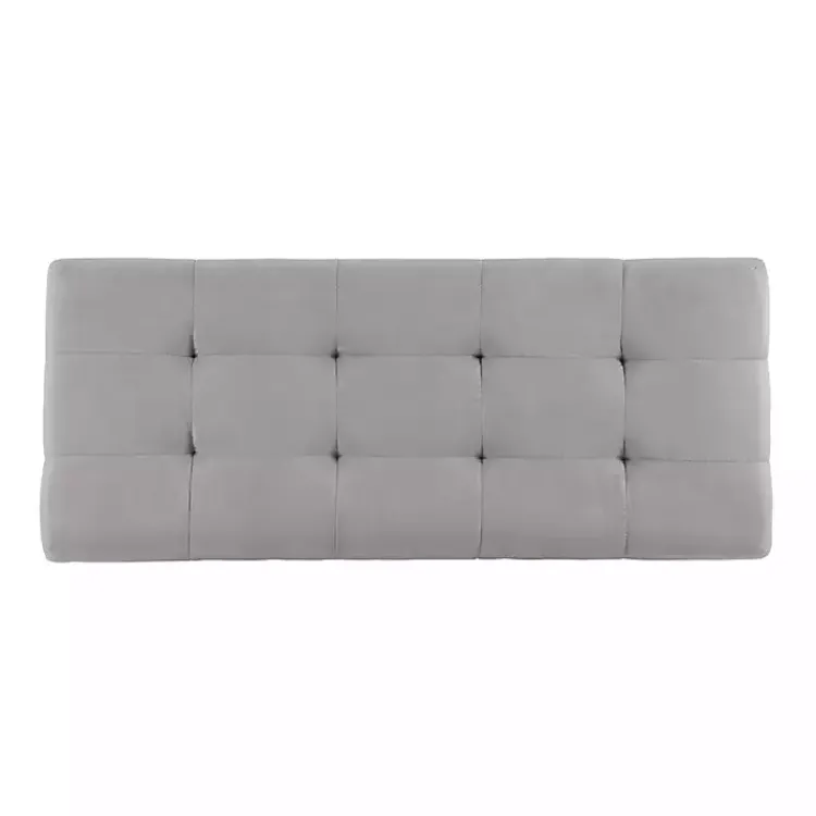 Kirklands Home Entryway Furniture|Amelia Tufted Shoe Storage Ottoman Bench Gray