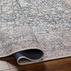 Kirklands Home Area Rugs|Amelie Black Traditional Washable Area Rug, 6x9