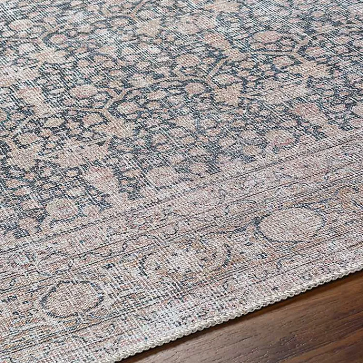 Kirklands Home Area Rugs|Amelie Black Traditional Washable Area Rug, 6x9