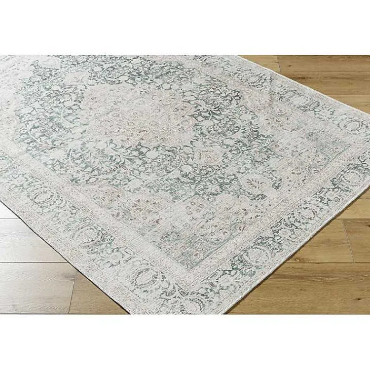 Kirklands Home Area Rugs|Amelie Green Traditional Washable Area Rug, 6x9