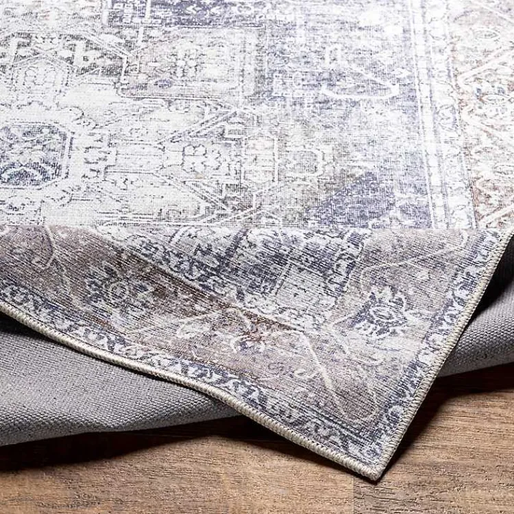 Kirklands Home Area Rugs|Amelie Navy Blue Classic Washable Area Rug, 5x7