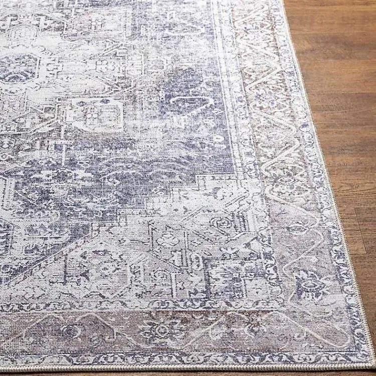 Kirklands Home Area Rugs|Amelie Navy Blue Classic Washable Area Rug, 5x7