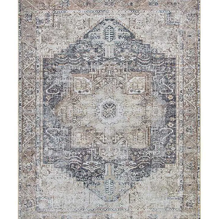 Kirklands Home Area Rugs|Amelie Navy Blue Classic Washable Area Rug, 7x10