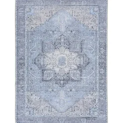 Kirklands Home Area Rugs|Amelie Silver Classic Washable Area Rug, 5x7 Blue