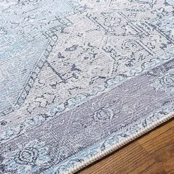 Kirklands Home Area Rugs|Amelie Silver Classic Washable Area Rug, 5x7 Blue