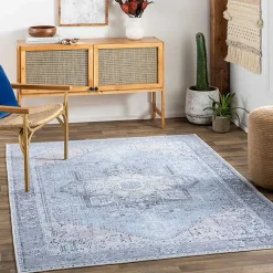 Kirklands Home Area Rugs|Amelie Silver Classic Washable Area Rug, 7x10 Blue