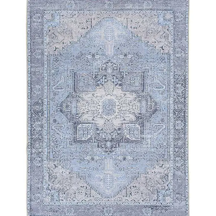 Kirklands Home Area Rugs|Amelie Silver Classic Washable Area Rug, 8x12 Blue