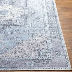 Kirklands Home Area Rugs|Amelie Silver Classic Washable Area Rug, 8x12 Blue