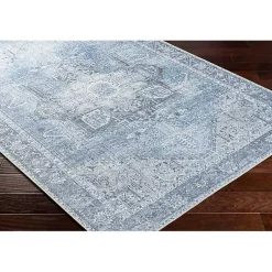 Kirklands Home Area Rugs|Amelie Silver Classic Washable Area Rug, 8x12 Blue