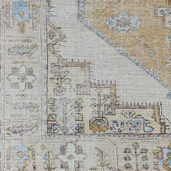 Kirklands Home Area Rugs|Amelie Yellow Traditional Washable Area Rug, 7x10