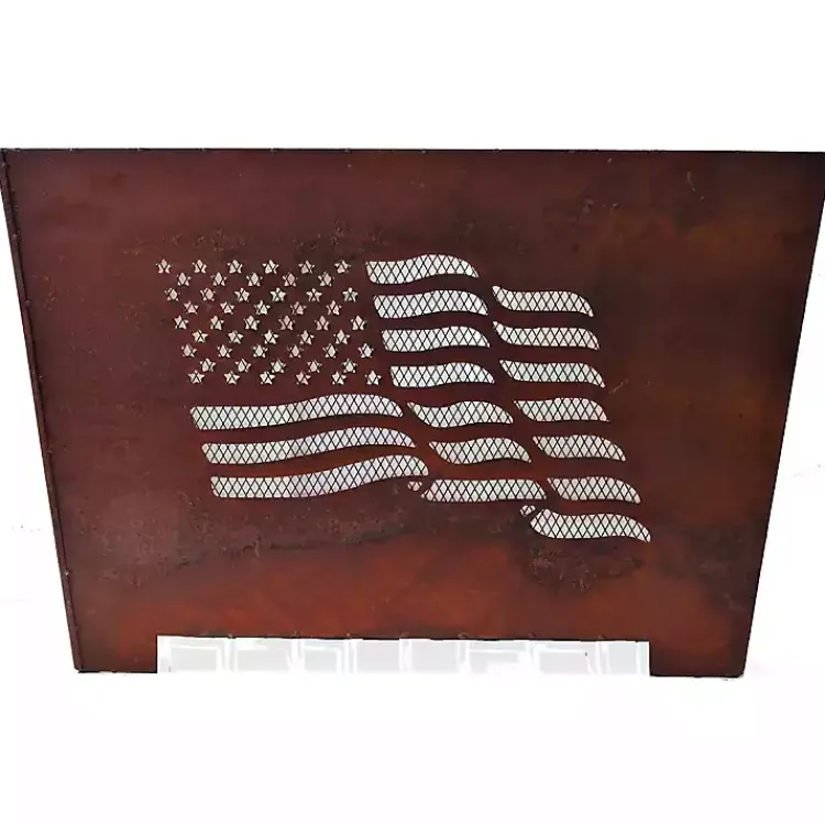Kirklands Home Fire Pits|American Flag Box Fire Pit Orange