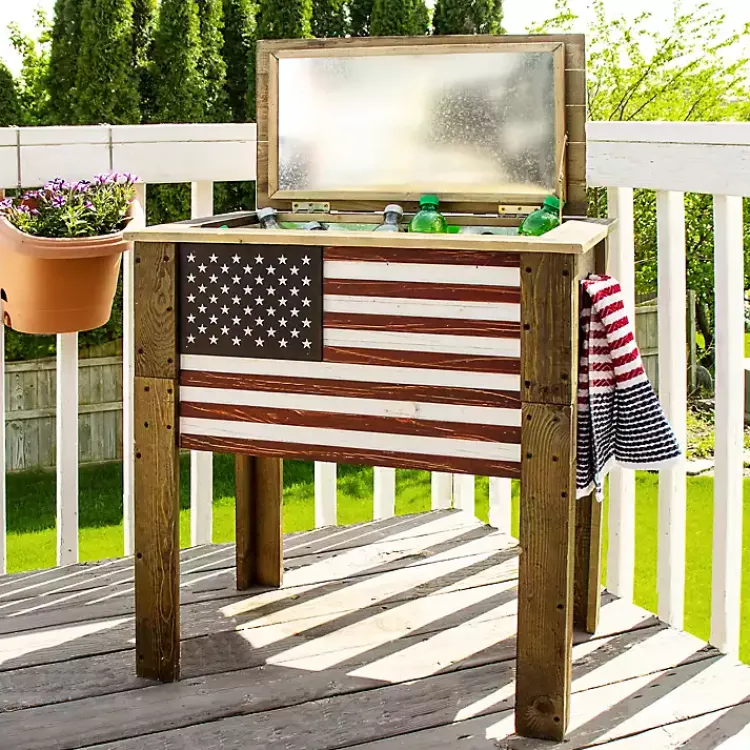 Kirklands Home Outdoor Dining|American Flag Cooler Multi