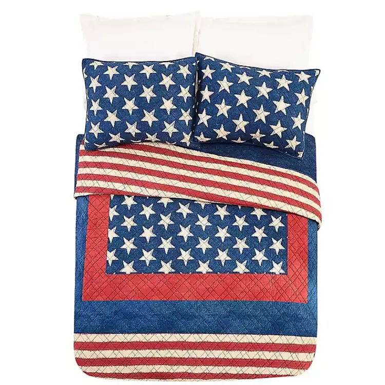 Kirklands Home Quilts|Americana Patch 3-pc. Full/Queen Quilt Set