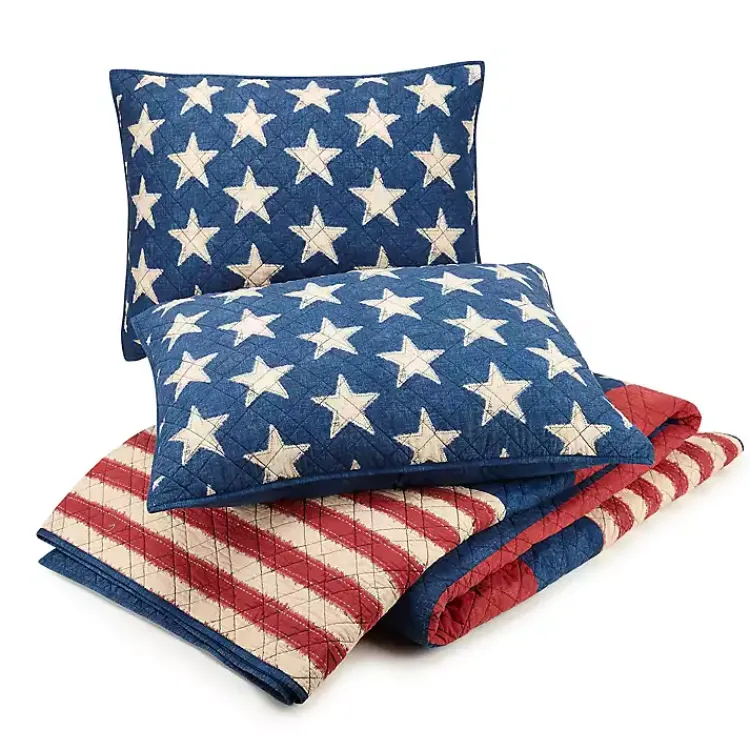 Kirklands Home Quilts|Americana Patch 3-pc. Full/Queen Quilt Set