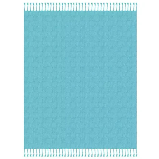 Angel Checkered Weave Fringe Throw Blankets & Throws