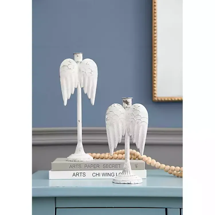 New Angel Wing Taper Candle Holders, Set of 2 Christmas Decorations