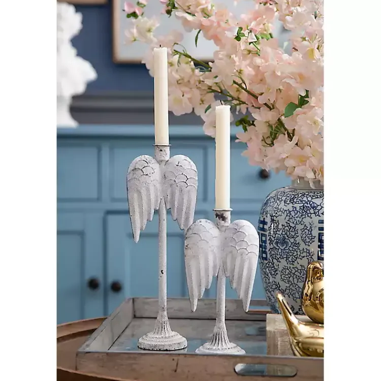 New Angel Wing Taper Candle Holders, Set of 2 Christmas Decorations