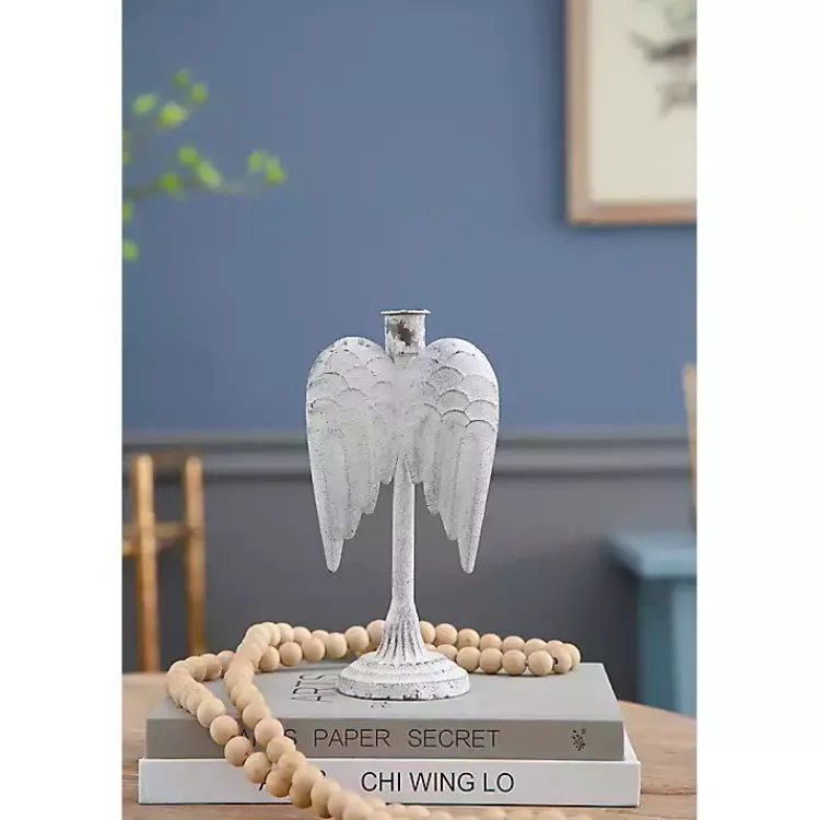 New Angel Wing Taper Candle Holders, Set of 2 Christmas Decorations