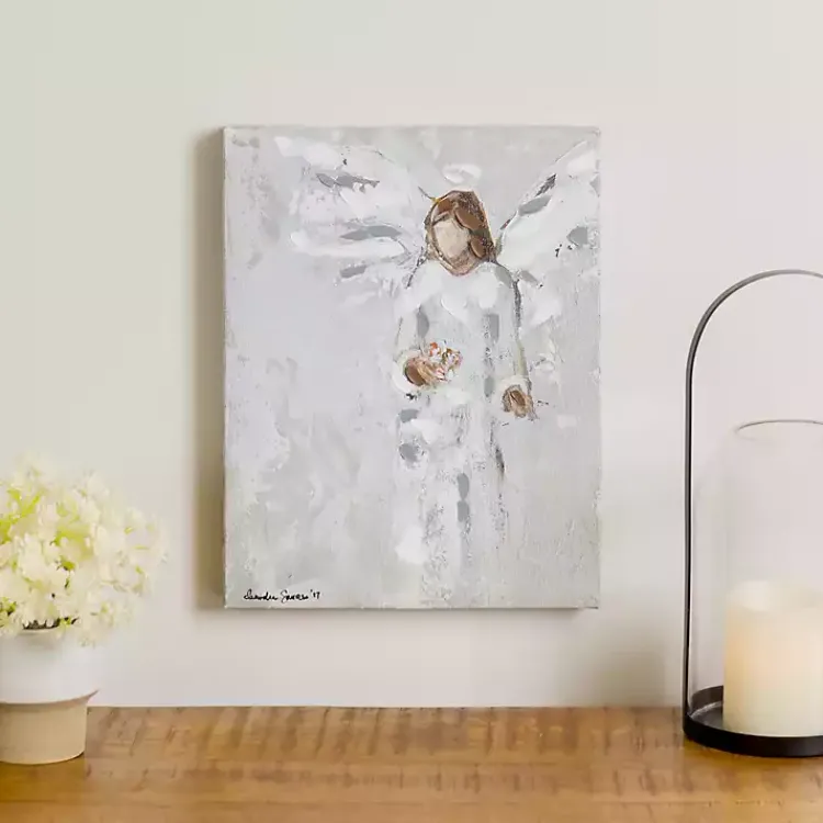 Kirklands Home Canvas Art|Angel with Bouquet Canvas Art Print