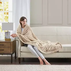 Online Animal Print Faux Fur Oversized Throw Blanket Blankets & Throws