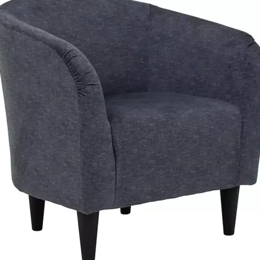 Kirklands Home Accent Chairs|Anthracite Aston Barrel Accent Chair Blue