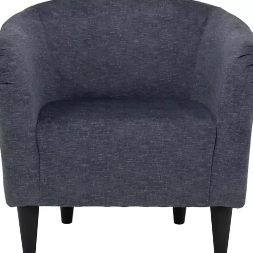 Kirklands Home Accent Chairs|Anthracite Aston Barrel Accent Chair Blue