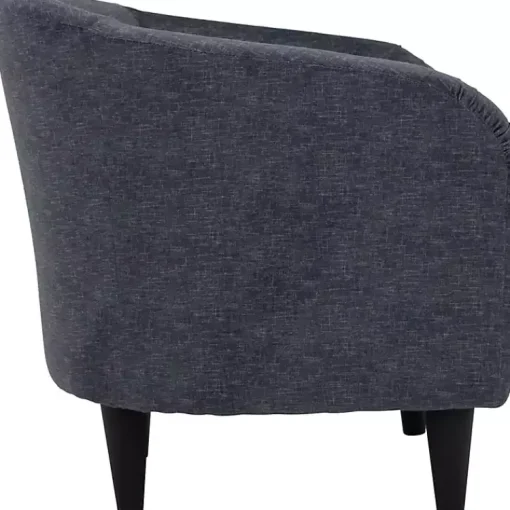 Kirklands Home Accent Chairs|Anthracite Aston Barrel Accent Chair Blue