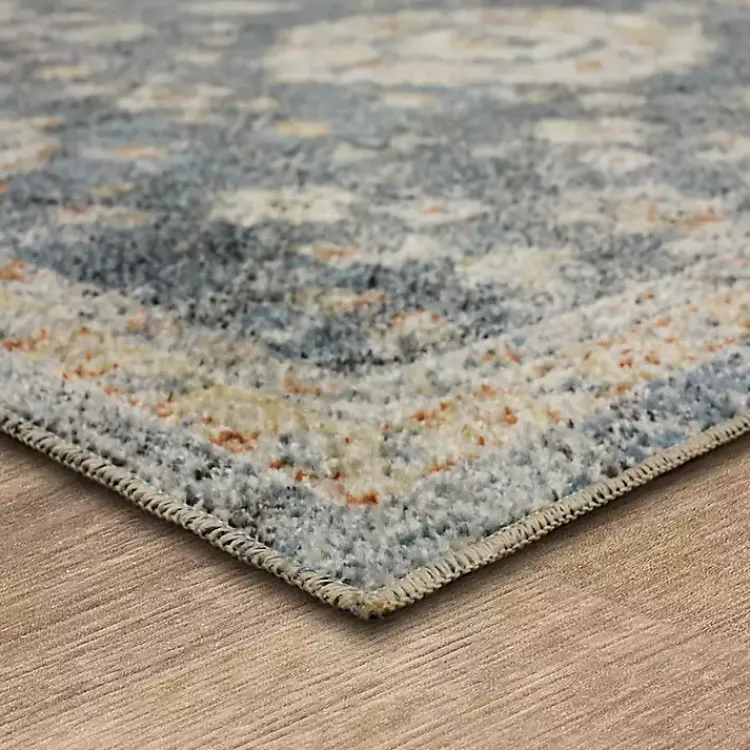 Kirklands Home Area Rugs|Anthracite Granary Floral Runner, 2x10 Blue