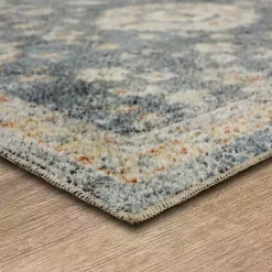 Kirklands Home Area Rugs|Anthracite Granary Floral Area Rug, 8x10 Blue