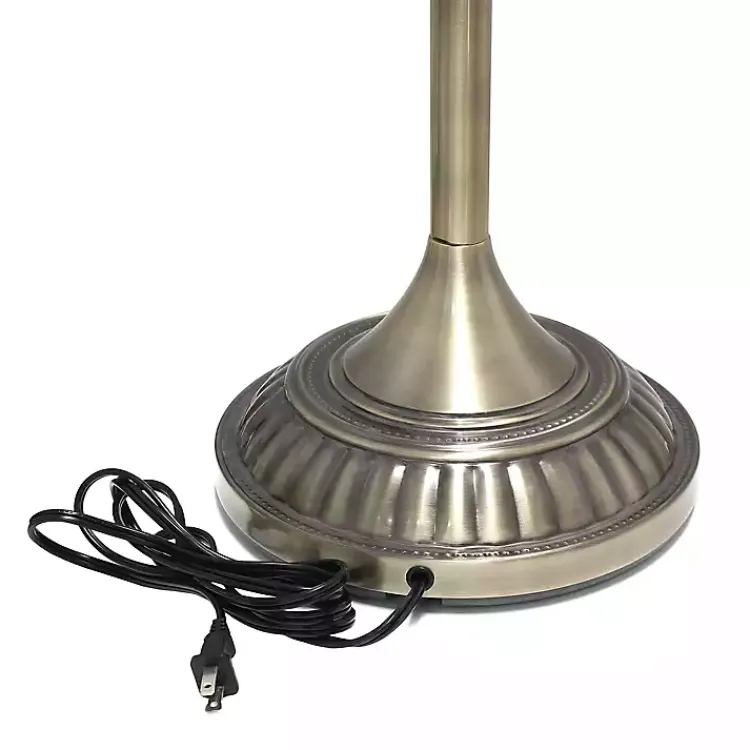 Kirklands Home Floor Lamps|Antique Brass and Marbleized Glass Torchiere Gray